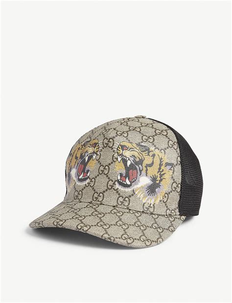 gucci hat tiger print|Gucci Tiger Baseball Cap in Brown for Men .